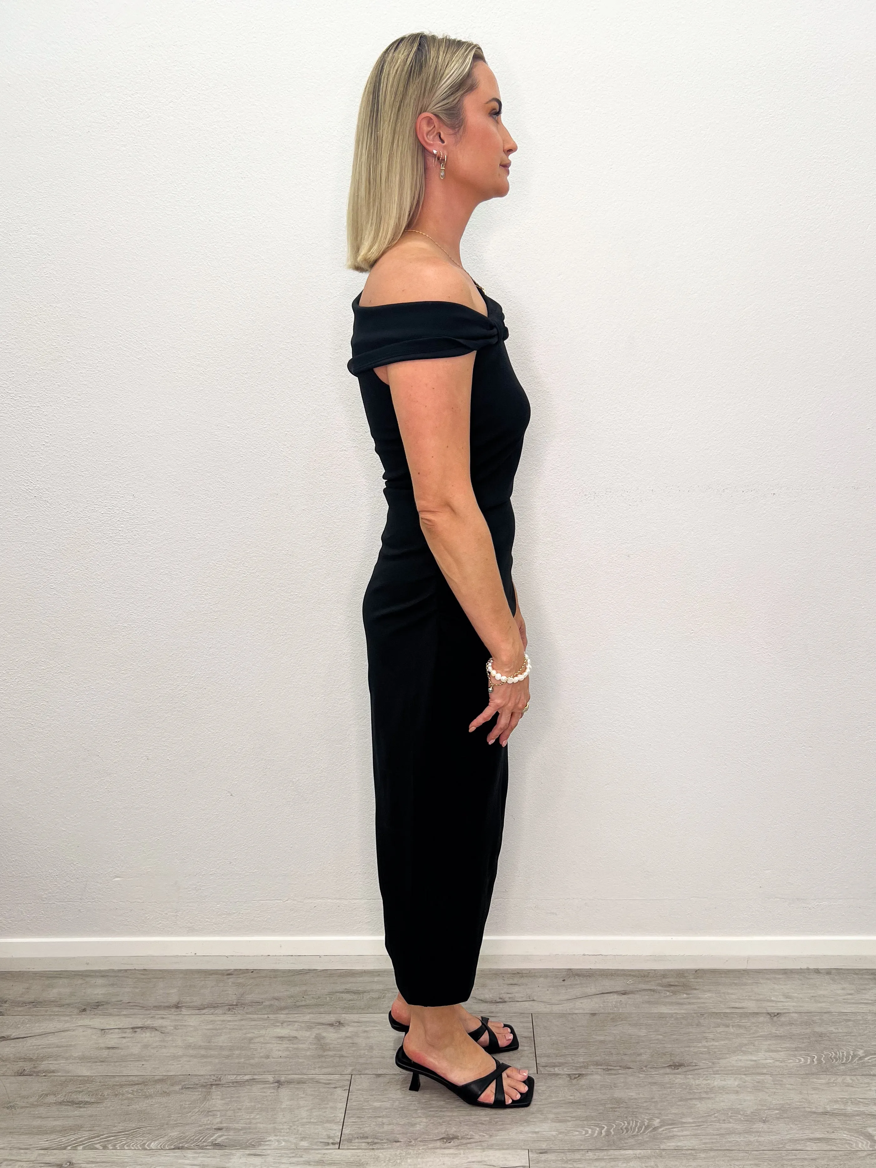 Asymmetric Bow Midi Dress
