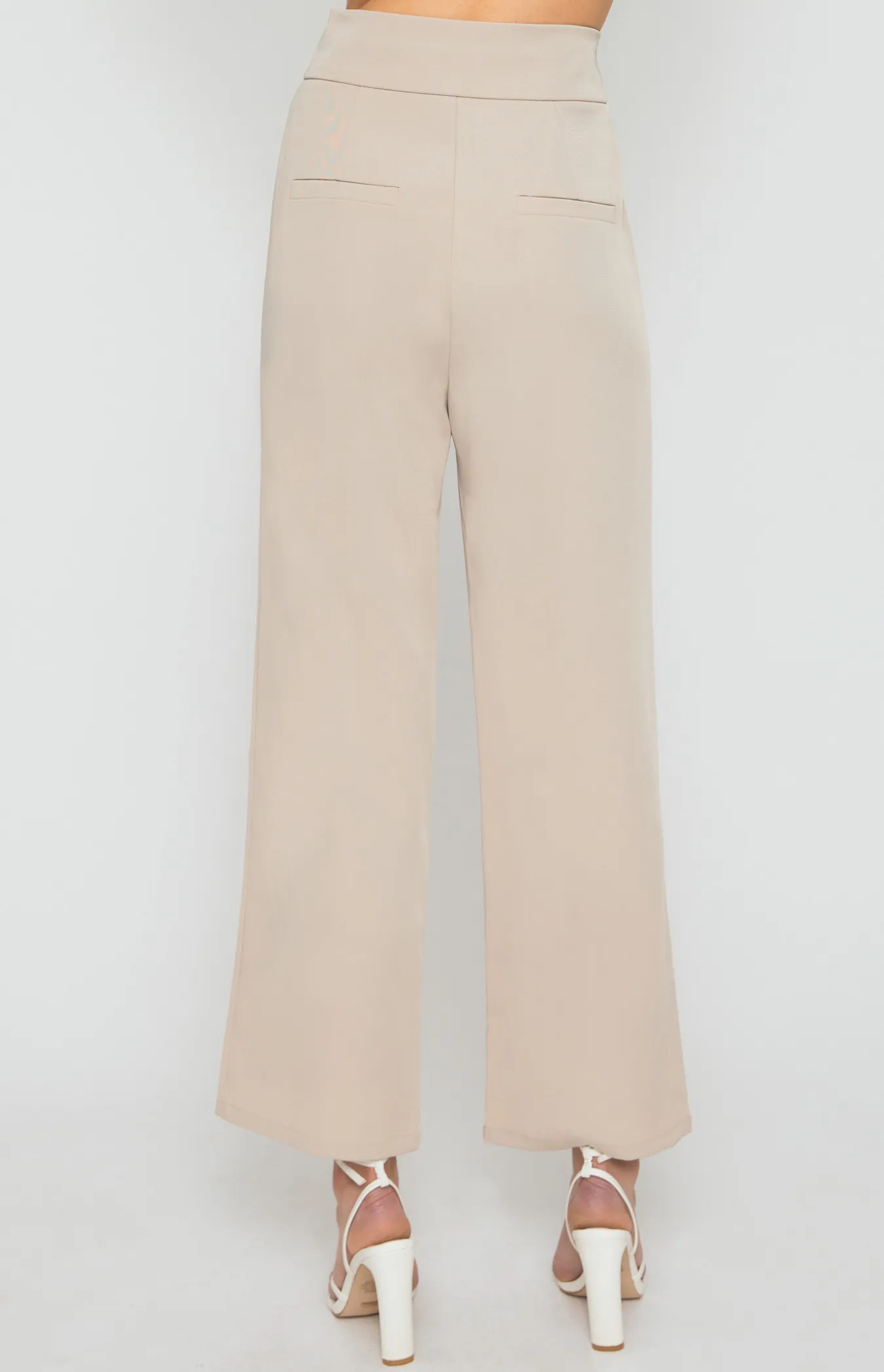 Double Pleated Pants with Circle Ring Belt (SPA419A) 