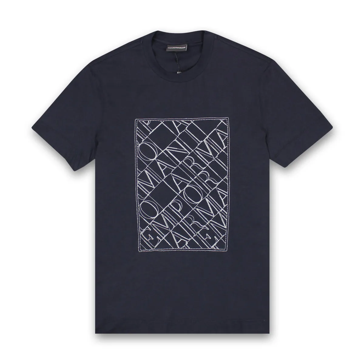 Emporio Armani - Embroidered Line Eagle T-Shirt in Navy