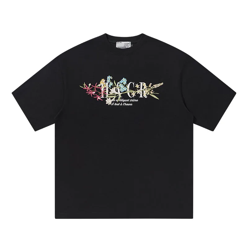 Floral Wrap Embroidered Tee