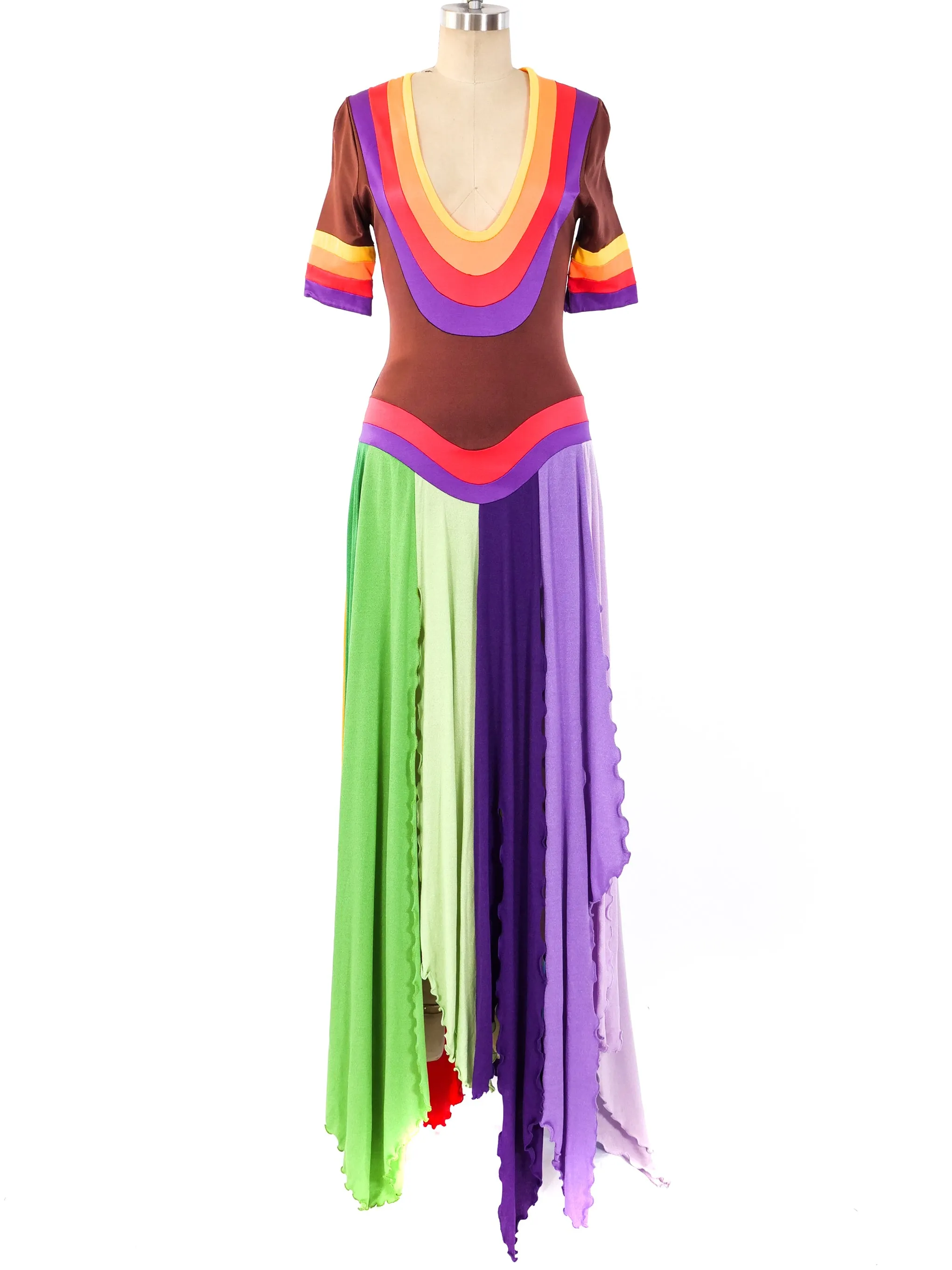 Giorgio di Sant'Angelo Rainbow Scarf Dress