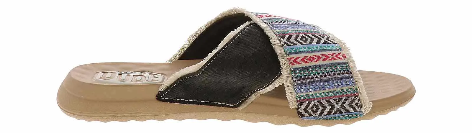HEYDUDE Christi Festival Blue Women's Slide Sandal