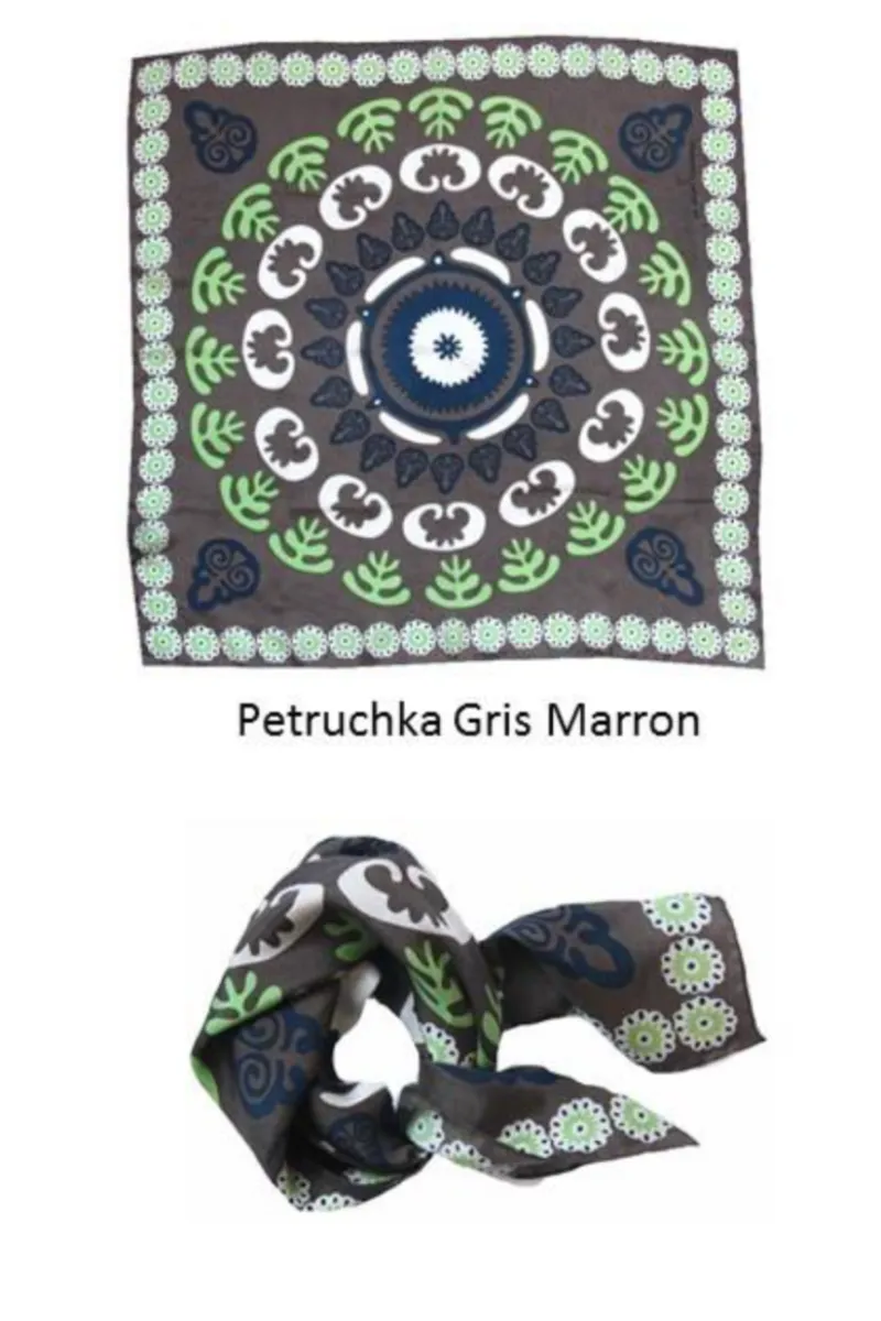 Les Belles Vagabondes, Mini Petruchka Scarf- Grey  