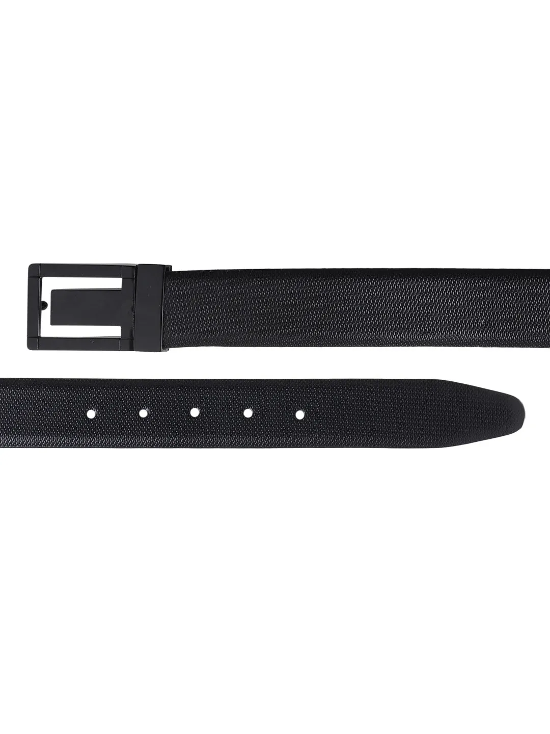 Men Black & Brown Solid Reversible Leather Belt