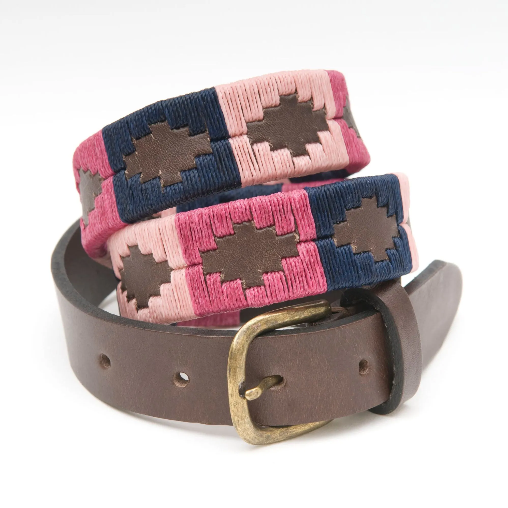 Narrow Polo Belt                             Berry/Navy/Pink