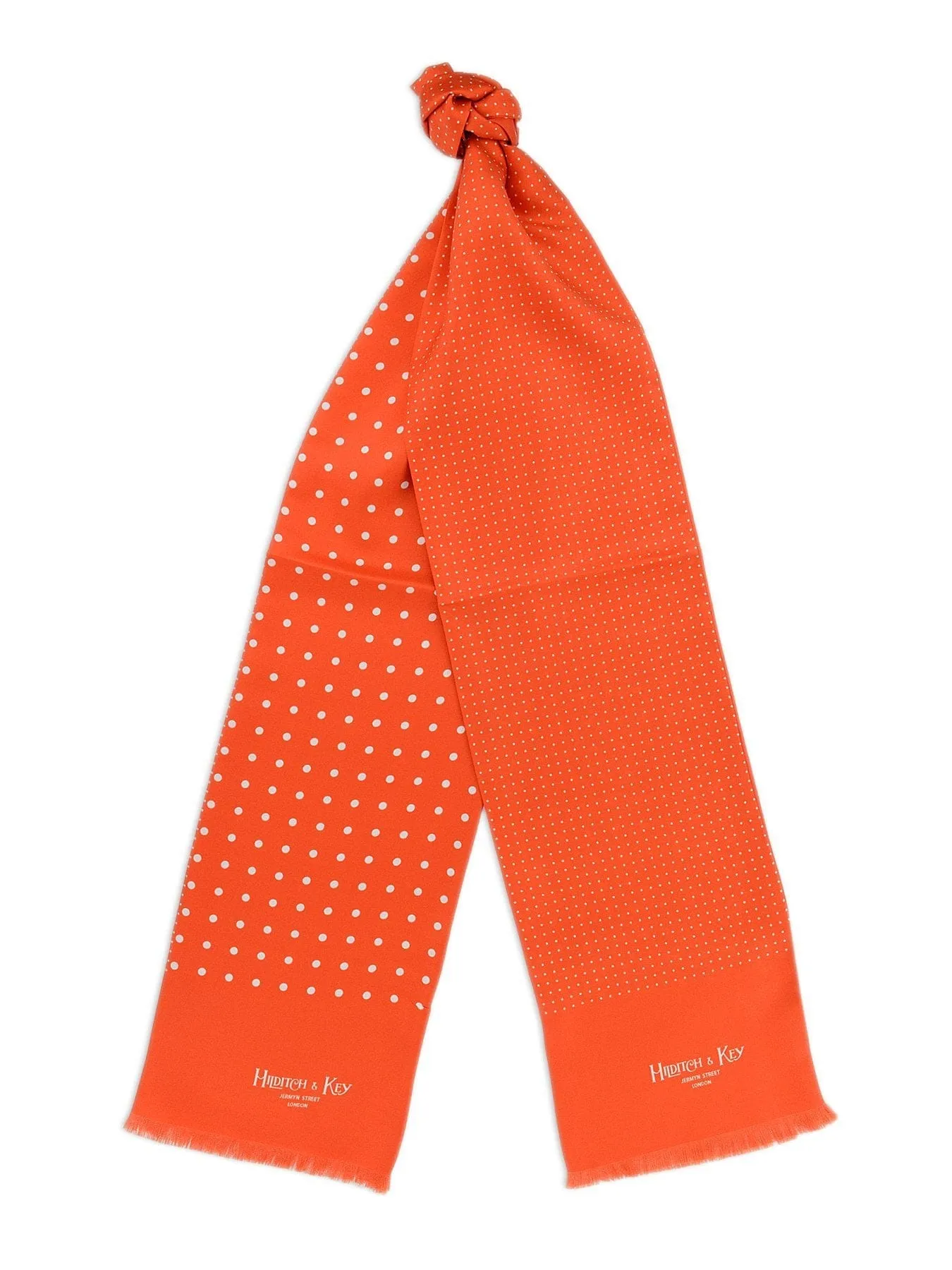 Orange with White Spots Silk Tubular Scarf