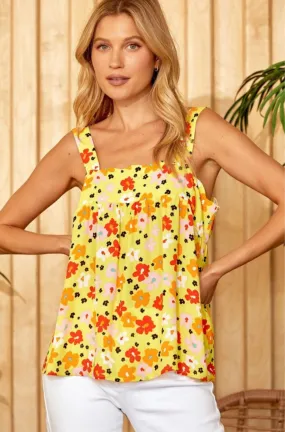 Scallop Detail Floral Top