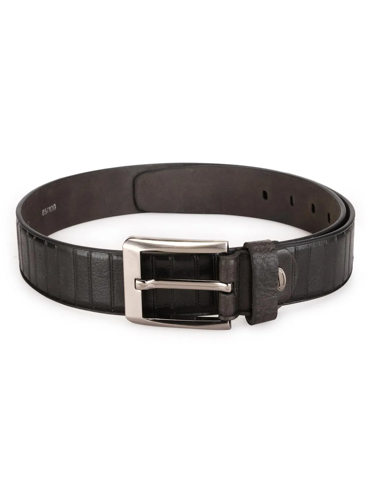 Teakwood Leathers Men Black Genuine Leather Belt