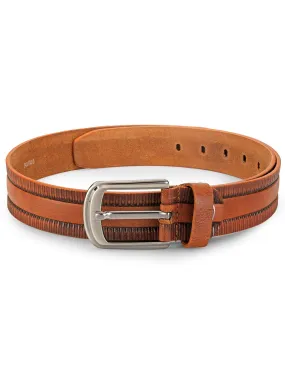 Teakwood Leathers Men Tan Brown Leather Belt
