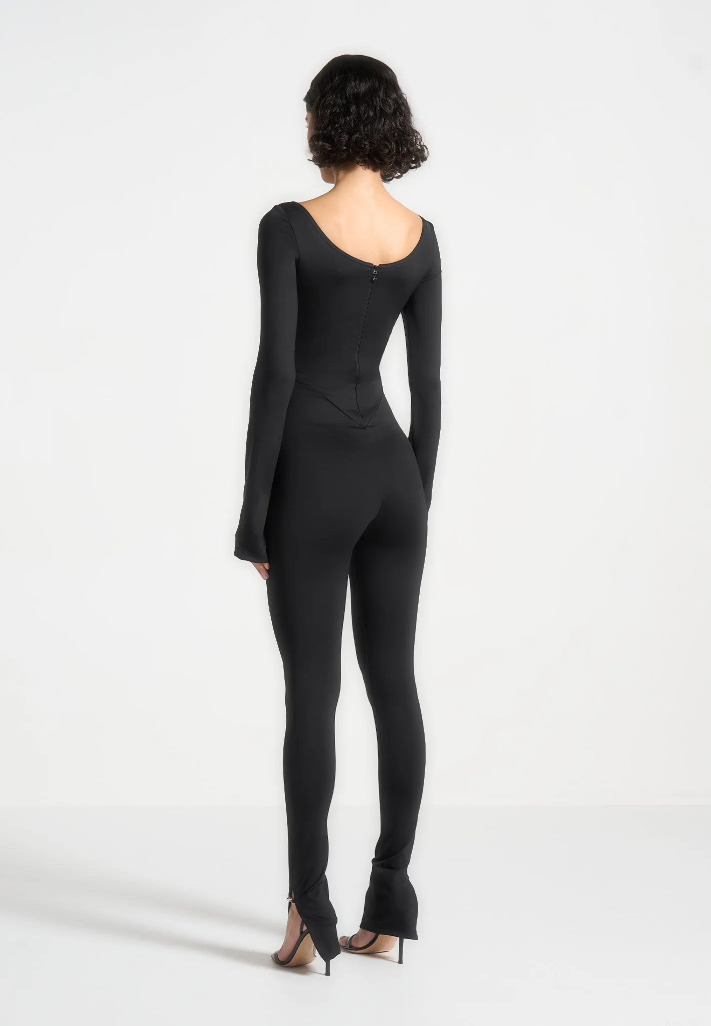 Twisted Bust Off Shoulder Jumpsuit - Black