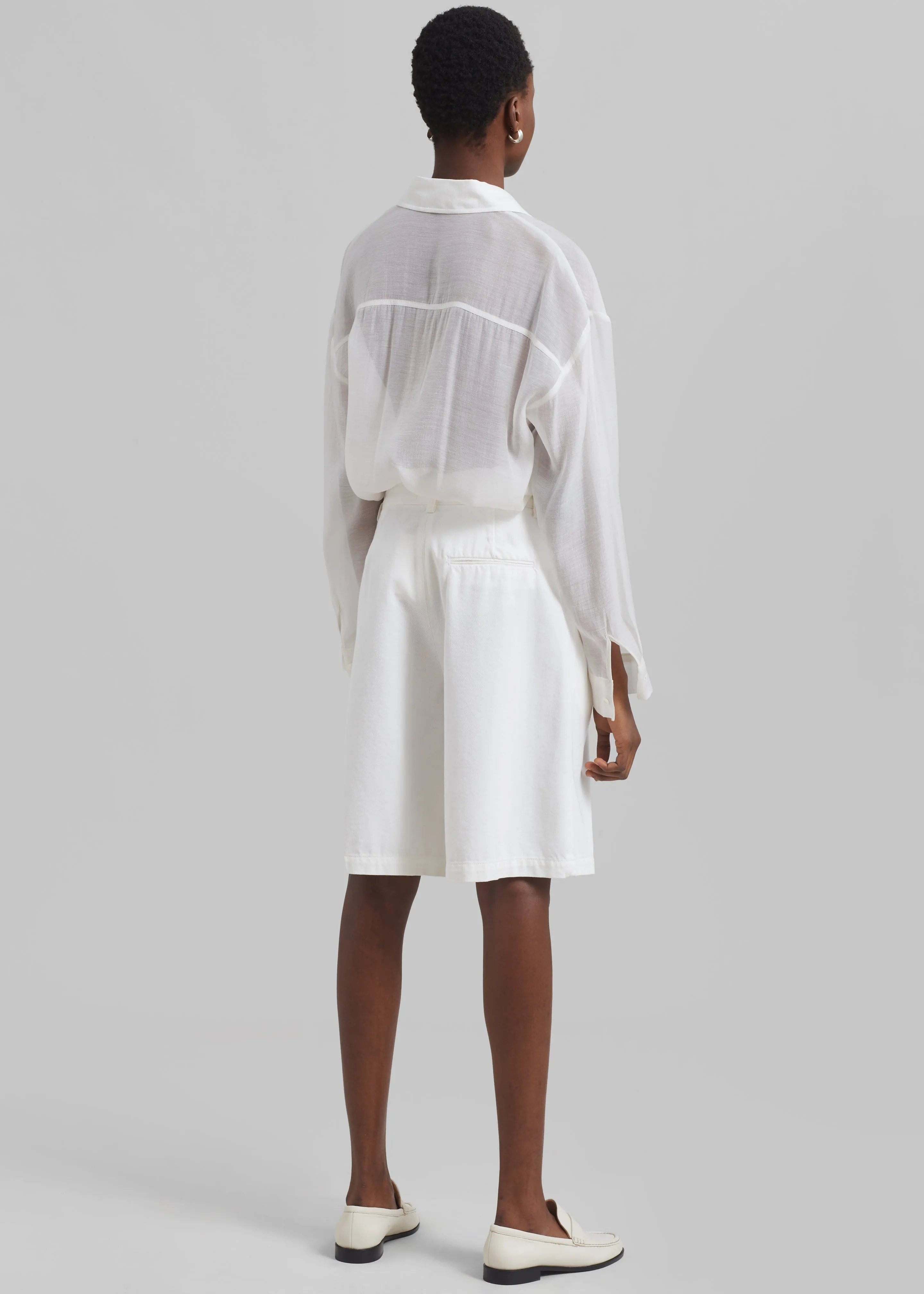 Xavier Bermuda Denim Shorts - White